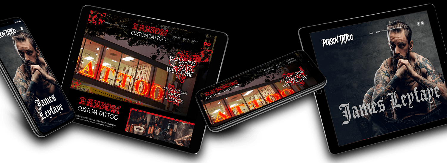 Some tattoo studio websites we've created